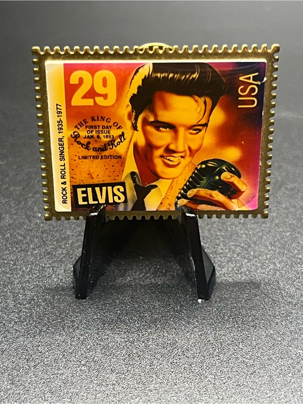 Vintage 1992 Elvis Presley 29¢ Stamp Pin Winco USPS